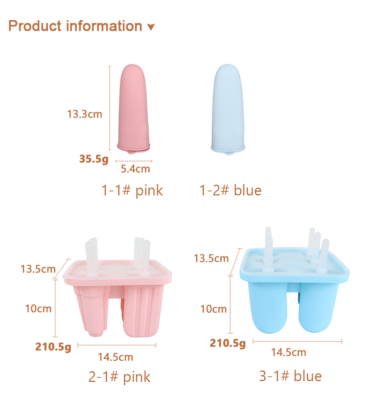 Family DIY Ice Cream Mold Tray With Food Grade Soft Silicone Material