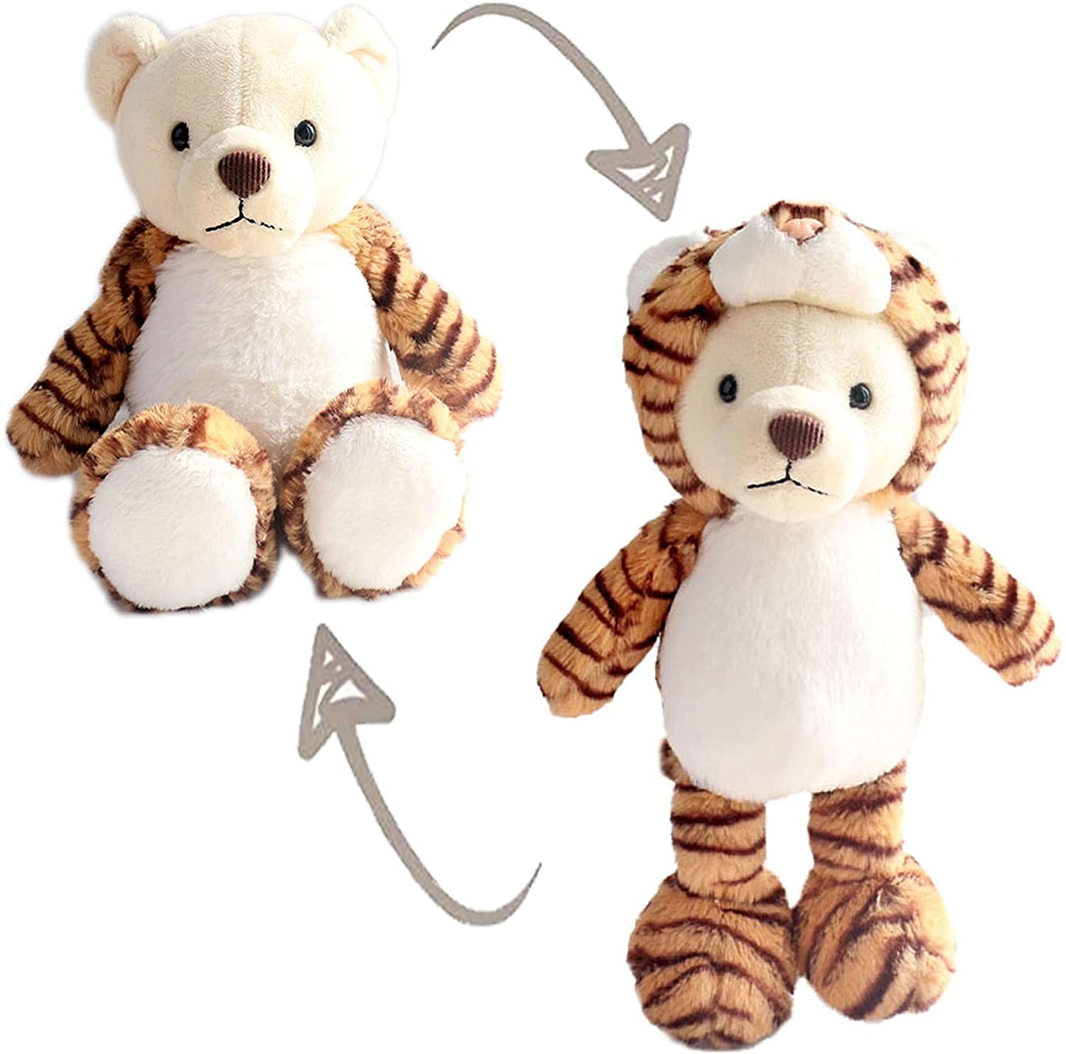 ISO9001 Short Plush Teddy Bear With Detachable Lion Hat