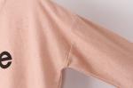 Printing Pink Pullover Sweatshirts Crew Neck Womens French Terry Sweatshirt