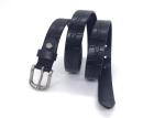 Women's Skinny Alligator Embossed Leather Casual Dress Belt With Antique Silver