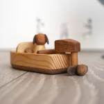 ISO9001 Handcrafted Small Wooden Boat Toy Powerboat Coastal Beach Themed