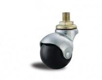2" threaded stem ball caster black rubber caster, 2" ball caster, furniture