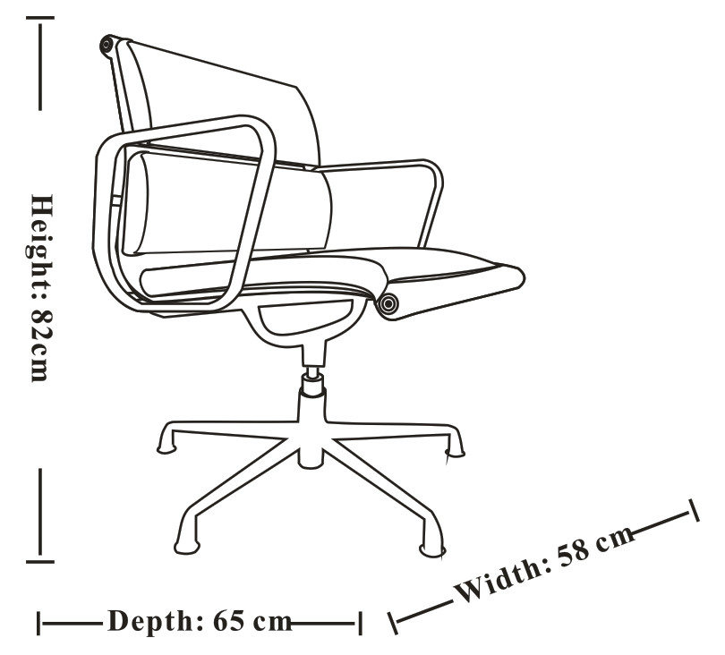 High Grade Aluminum Group Management Chair Full Leather Material Width 58 Cm