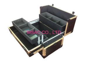 Quality Black Fireproof Panel Makeup Carrying Case , Durable Aluminium Vanity Case wholesale