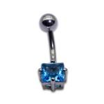 Blue Cubic Zirconia Belly Button Piercings Jewelry 6mm Crystal