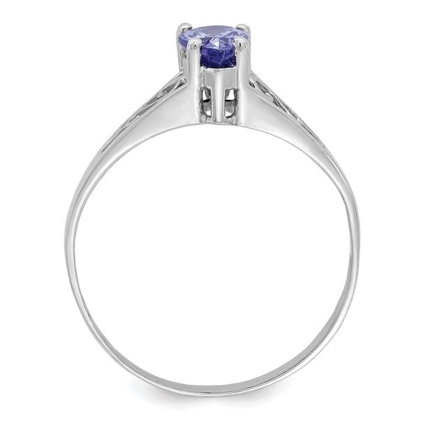 0.25 Carat Tanzanite 0.925 Sterling Silver Ring Jewelry with White CZ – Gemstone Rings with Hypoallergenic