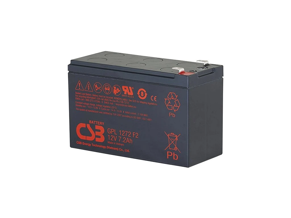 GPL1272 12V 7.2Ah CSB Battery Rechargeable Maintenance-Free Lead Acid Long Life Battery For UPS