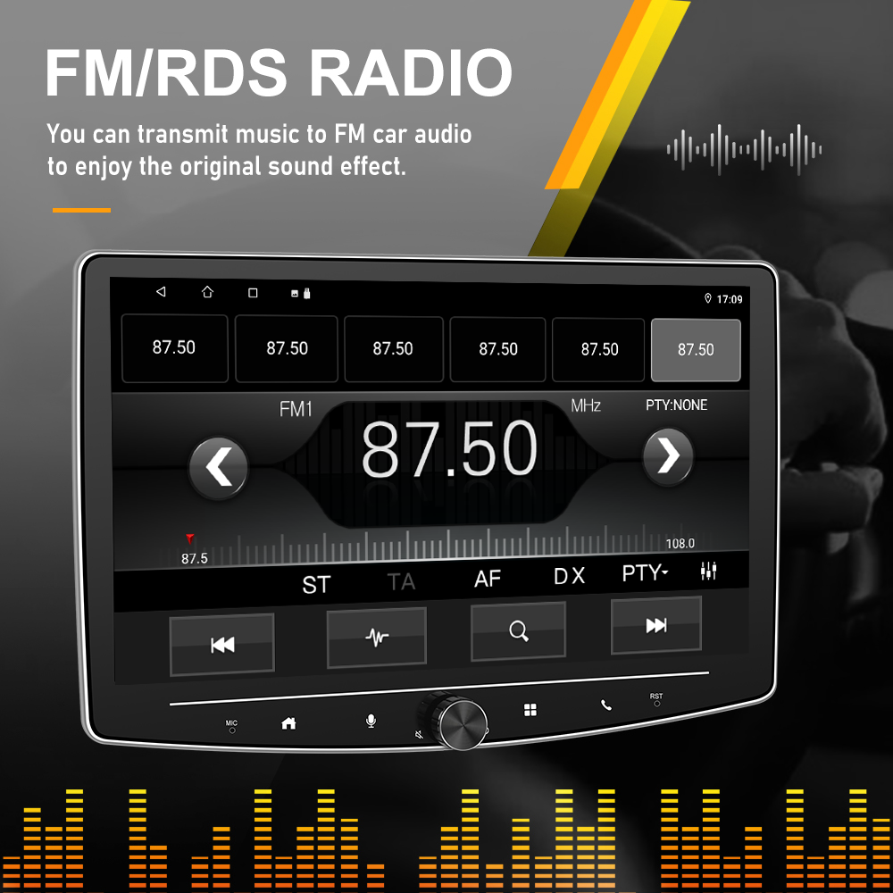 GPS Car Central Control Navigation with 10.1 Inches Android 11 Car Stereo and 2GB RAM