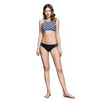 Shoulder Strap Polyester Swim Suit Sleeveless Printed Solid Swimwear Summer