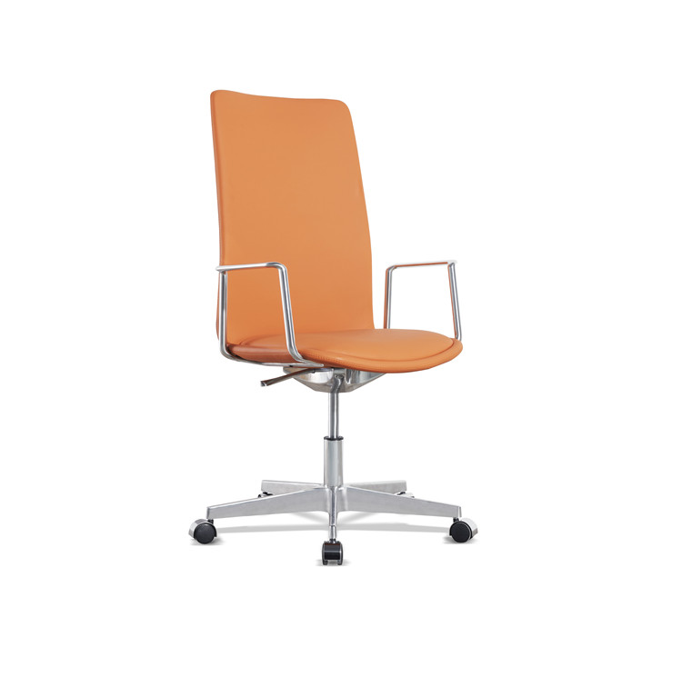 60MM Wheel Revolving Fabric Manager Chair For Back Pain Black PU Casters OEM