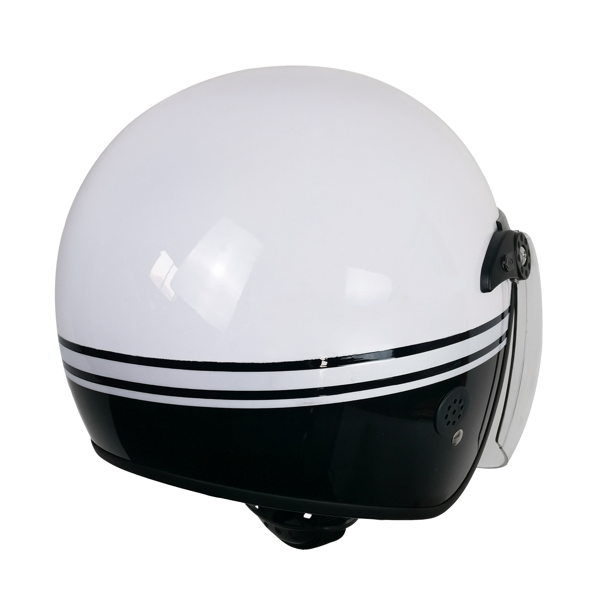 Half Open Face Retro Motorcycle Helmet for Head Protection White and Customizable XL