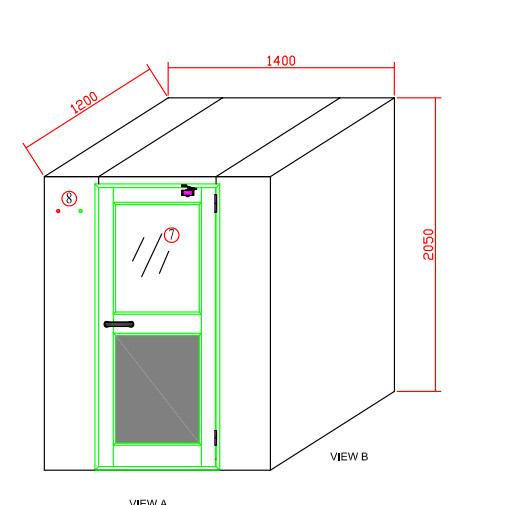 Customized 304 Stainless Steel Air Shower With Electric Locked For Dust Free Plant