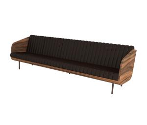 Quality Custom Restaurant Wood Bench Seating With Arm , Wooden Booth Seating Sofa wholesale