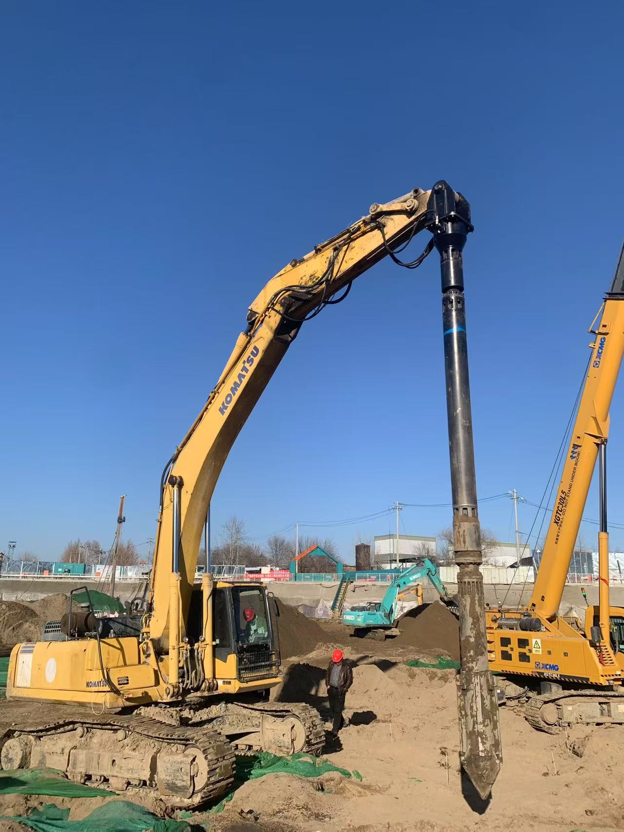 BVEM 105kW Power Hydraulic Vibroflot Excavator Equipped Sharing Hydraulic Power System