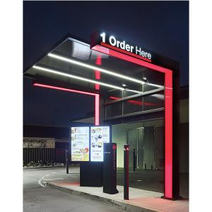 Quality 49inch Illuminated Outdoor Drive Thru Menu Board For Sale Outside Restaurants Spliced 2 Screens wholesale