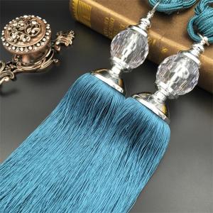 Quality Fashion custom long tassel fringe trimming for curtain attractive tieback hanging ball wholesale