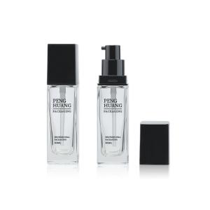 Quality 30ml Liquid Foundation Glass Pump Bottle Cosmetic Package Hot Stamping wholesale