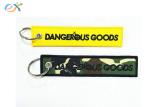 Letter Embroidered KeychainTag Rectangle Shape Twill Background Fabric