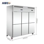 500L Commercial Upright Freezer 2 Doors Restaurant Refrigeration Equipment