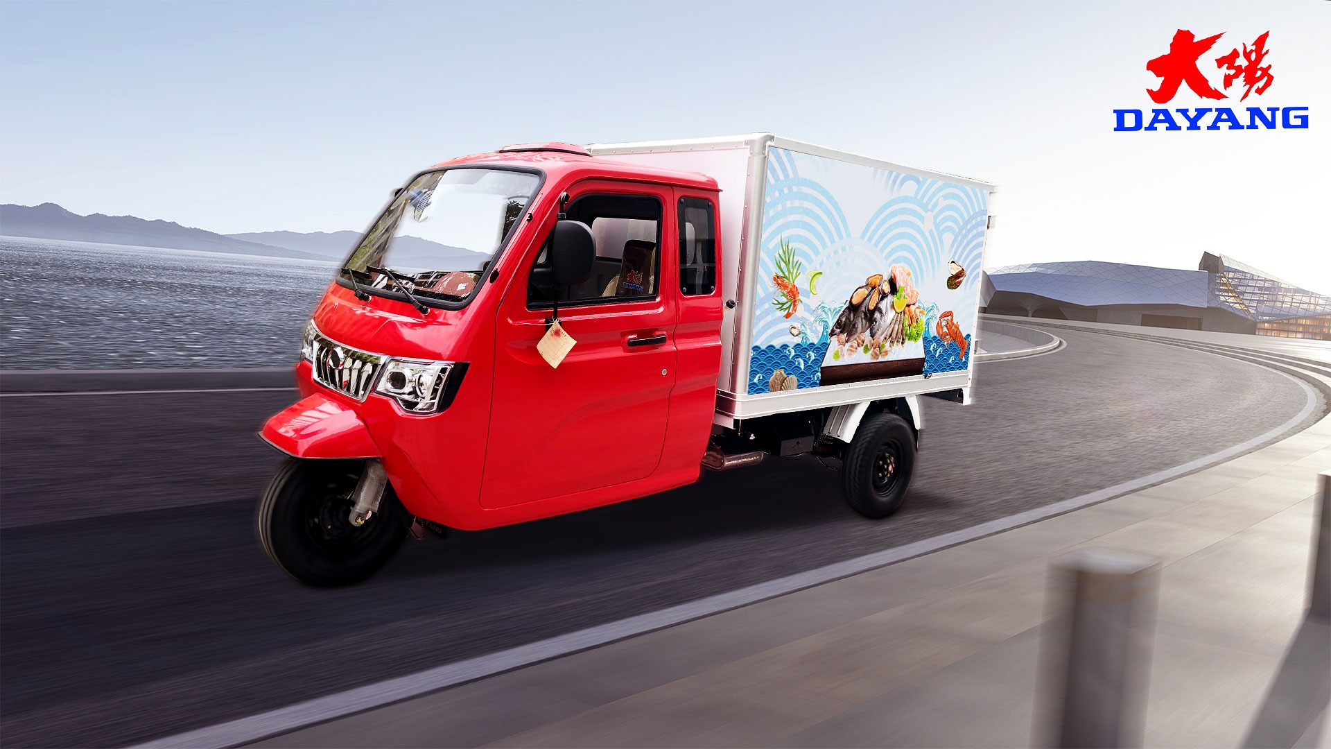 800CC Enclosed Cargo Tricycle Motorized 3 Wheel Motorcycle by DAYANG BEIYI for Adult