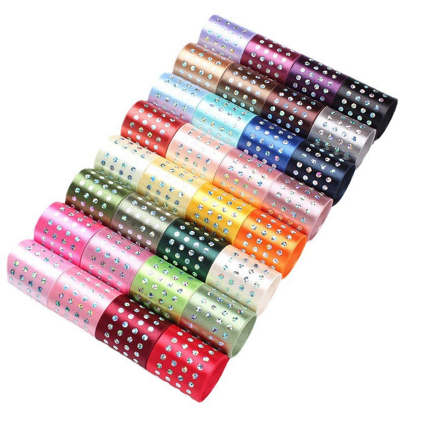 Single Face Diamond Poly Satin Ribbon 5mm-50mm Polyester Satin Ribbon