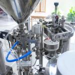 Plastic paste gel packaging dispensing veterinary syringes filling and capping