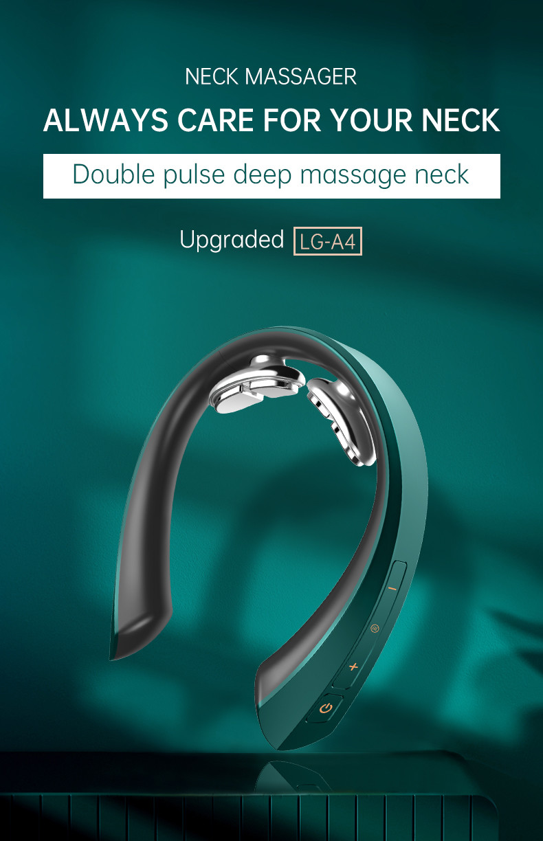 FCC Electric Pulse Cordless Neck Massager Painess Relief Deep Muscle Training