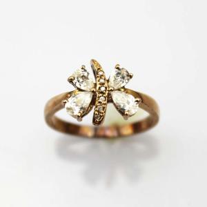 Quality Designer Jewelry Rose Gold Plated 925 Silver Cubic Zircon Butterfly Ring(R0018) wholesale