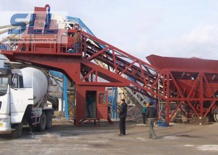 Small Capacity Mobile Concrete Batch Mix Plant / Portable Concrete Batch Plant