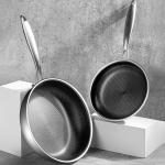 Food Grade 304 Stainless Steel Non Stick Pan Honeycomb Pot Bottom