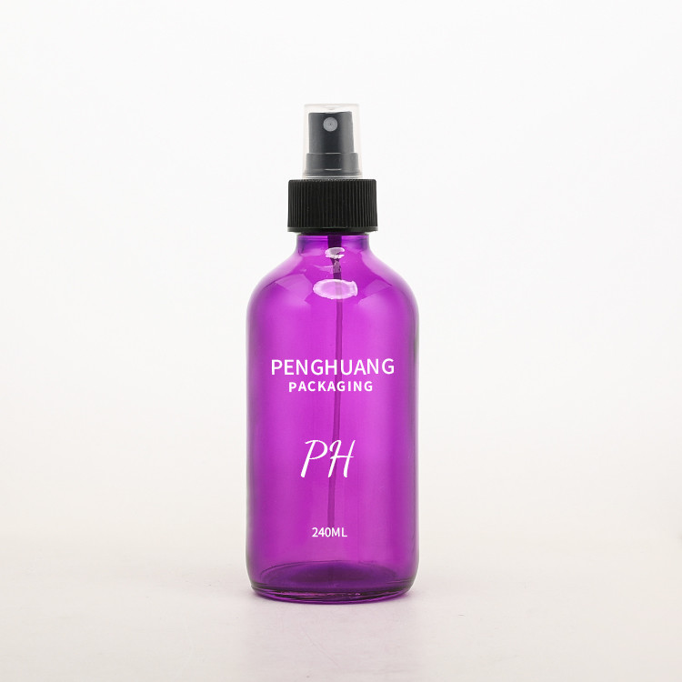 60ml 120ml 240ml Purple Boston Bottle 4oz 2oz Essential Oil Glass Dropper Bottle