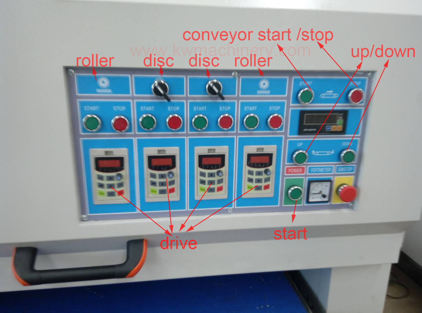KC1000-2YP-4R 18 discs sanding brush 4 long sanding roller sanding machine