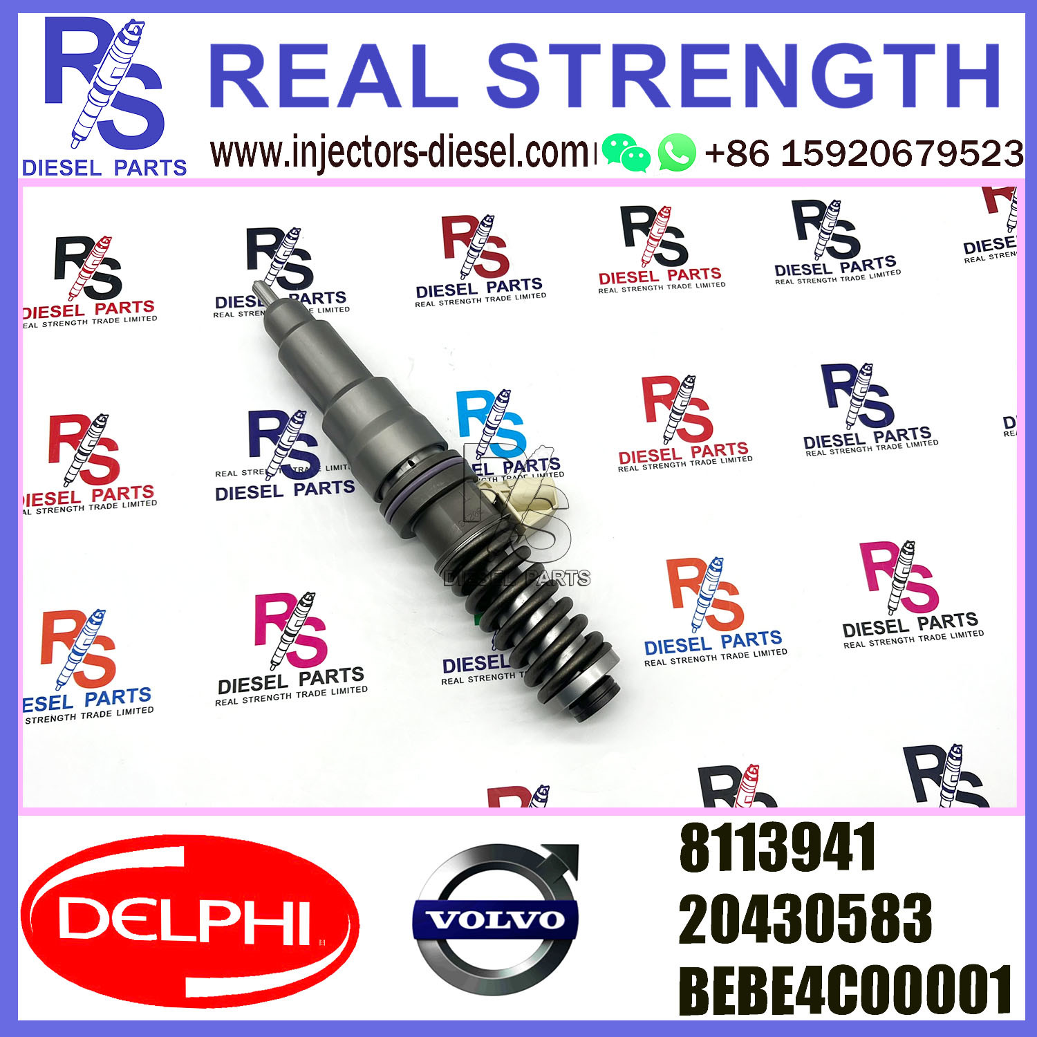 DELPHI 2pin injector 8113941 20430583 BEBE4C00001 Diesel pump Injector V-O-L-V BEBE4C00001 E1 for V-O-L-V D12 TRUCK