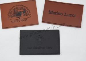 Quality OEM Stamped Leather Tags SGS Cow Leather Jean Patches wholesale