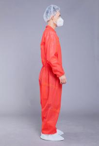 Quality PP SMS 35g Chemical Red Protection Coverall wholesale