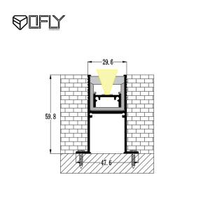 Quality Linear Waterproof LED Aluminum Profile 48*60mm Recessed LED Profile wholesale