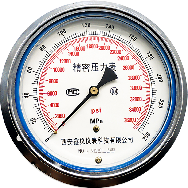 XINYI Double Scale Pressure Gauge Precision Hydraulic Oil Pressure Gauge Stainless Steel