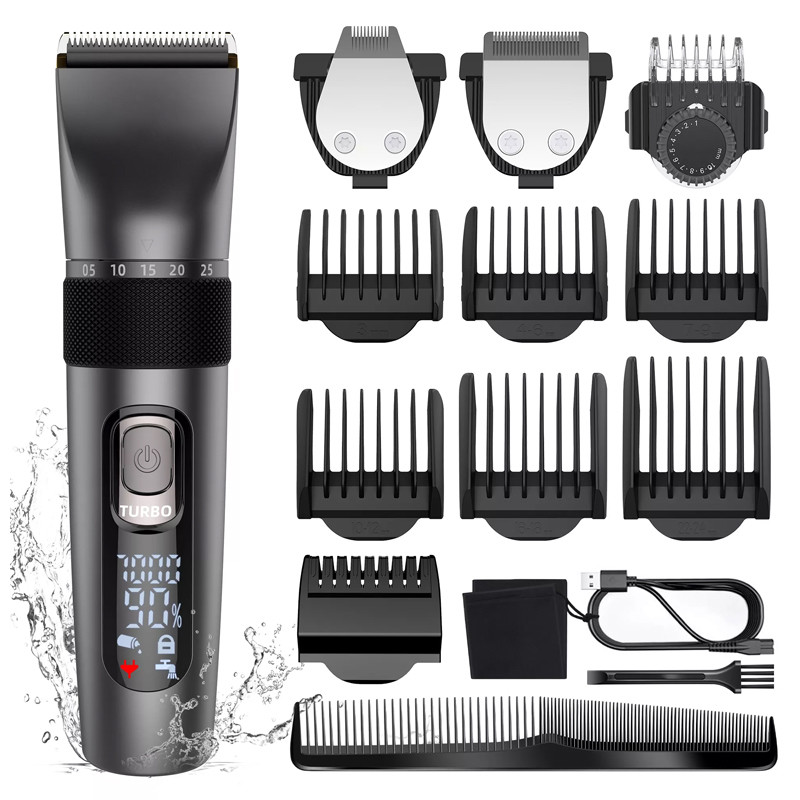 LCD Display 8W Electric Hair Trimmer , 600MAH Men Professional Hair Clippers