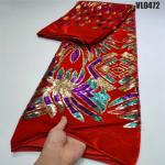 Supoo Good quality African Velvet Embroidery Fabric with Sequins For wedding