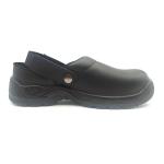 Black Steel Toe Kitchen Shoes Unisex Restaurant Work Shoes Non Slip Clean Easy