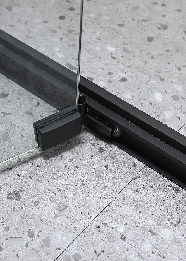 6/8mm Tempered Glass And Alum Frame Black Square Shower Enclosure Modern