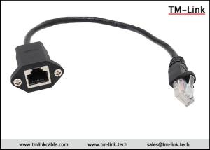 Quality Panel mount shielded CAT5e RJ45 male to female extension Network Patch Cable wholesale