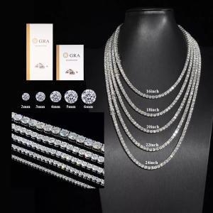 Quality Hip Hop Moissanite Tennis Chain 925 Sterling Silver Moissanite Tennis Necklace wholesale