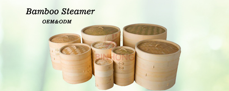 Eco Friendly Two Tier 16cm Bamboo Steamer Basket