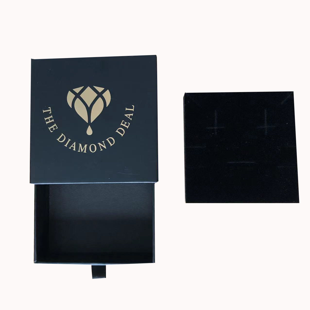 Custom Logo Printed Black Cardboard Jewelry Gift Box for Bracelets Earrings and Necklaces