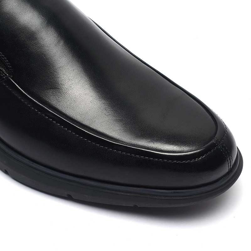 Black Anti Odor Mens Breathable Genuine Leather Shoes
