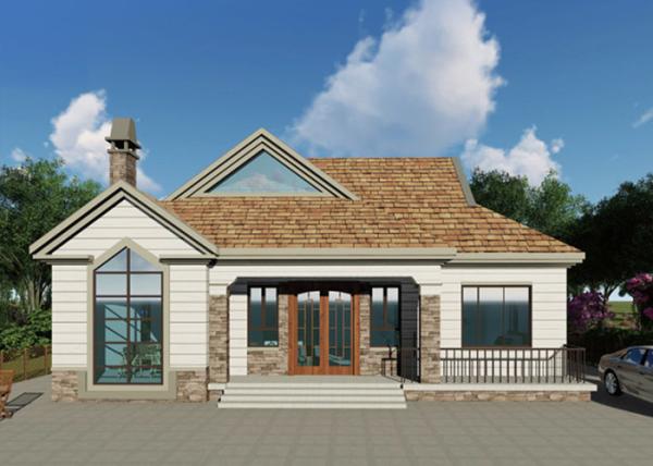 Light Steel Frame Prefab Homes Luxury Villa Single Storey Modern with Classical