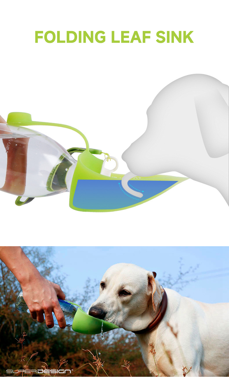 Leakproof Silicone Portable Dog Water Bottle For Walking Dog Travel Water Dispenser