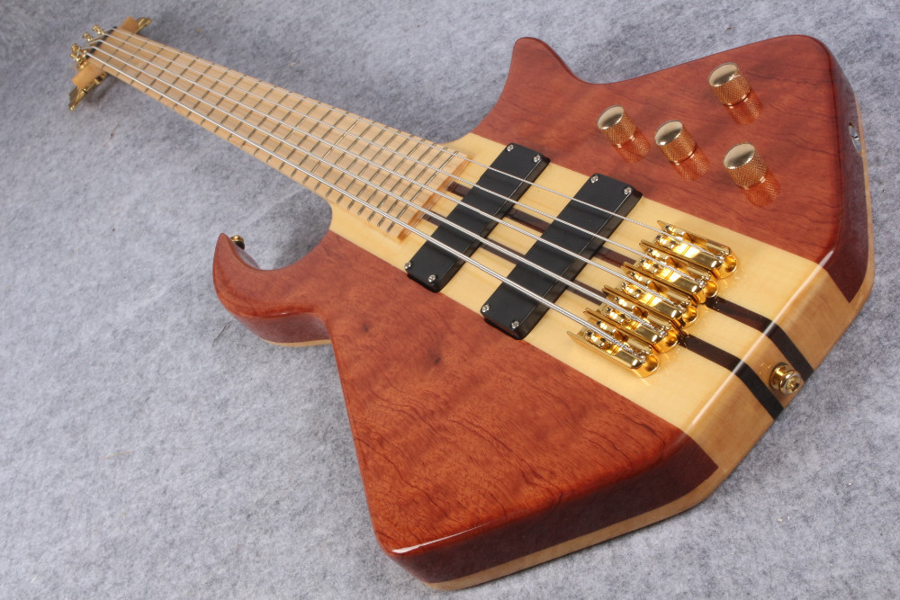 5 strings butterfly electric bass guitar Alien spider bass in neck thru body style