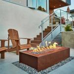 Patio Heater Gas Propane Corten Steel Fire Pit Pre Weathered